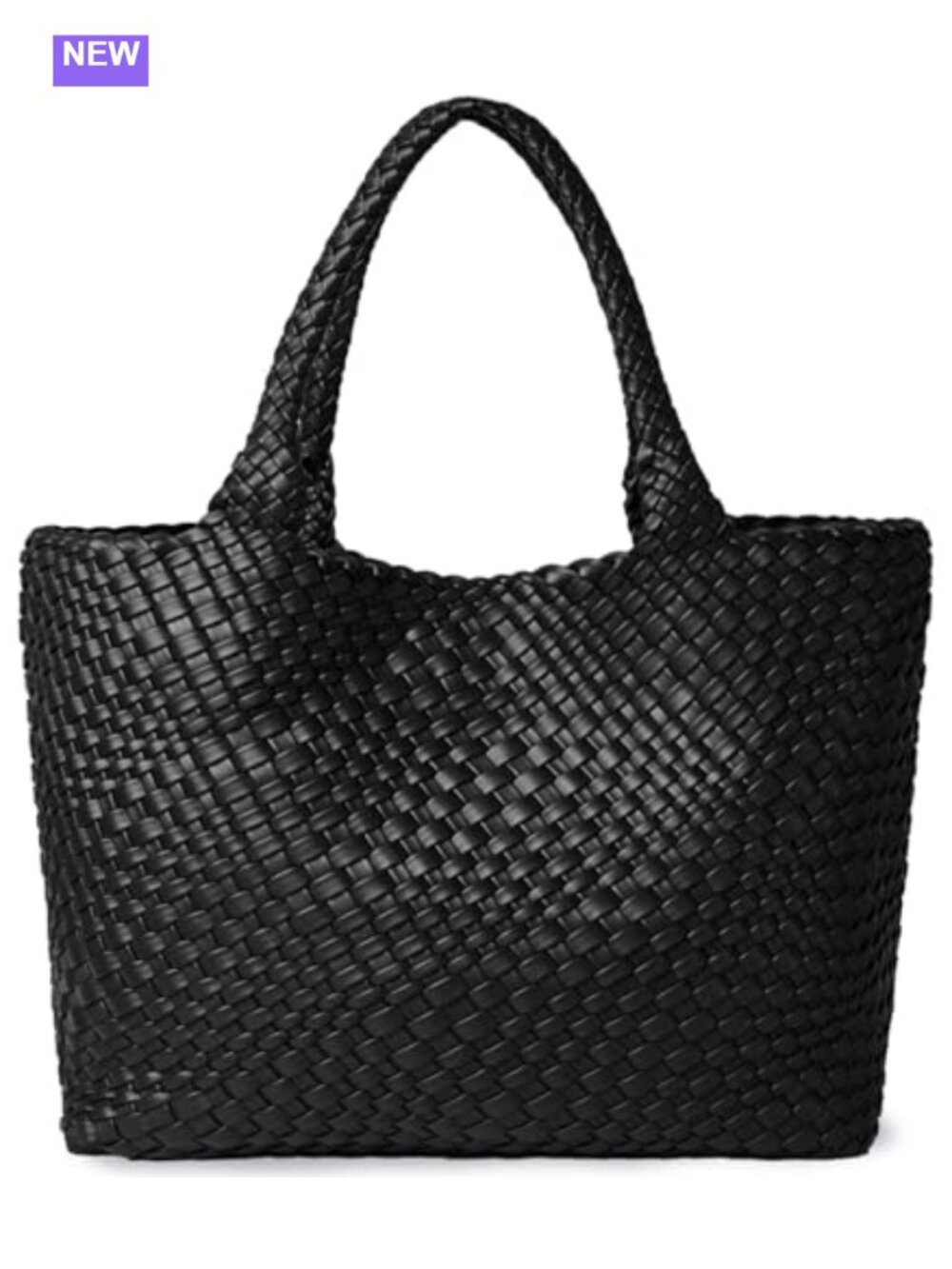 Woven Vegan Leather Tote Bag Large Shoulder Bag